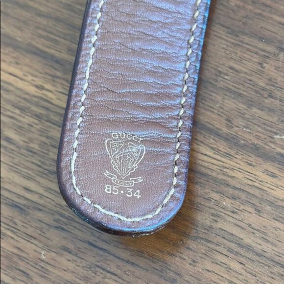 Gucci Vintage Brown Leather Belt